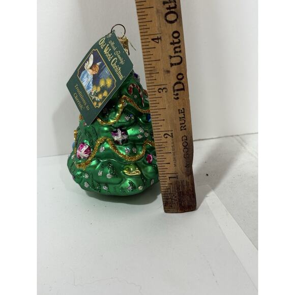 Old World Christmas Traditional Decorated Christmas Tree Glitter Glass Ornament - Picture 2 of 4